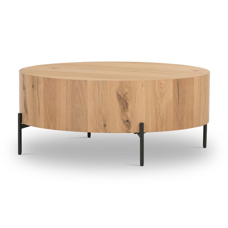 Four Hands - Eaton Drum Coffee Table - Light Oak Resin - 228346-001