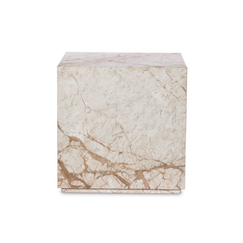 Four Hands - Element - Modern Marble Plinth End Table - Desert Tpe - 236045-002