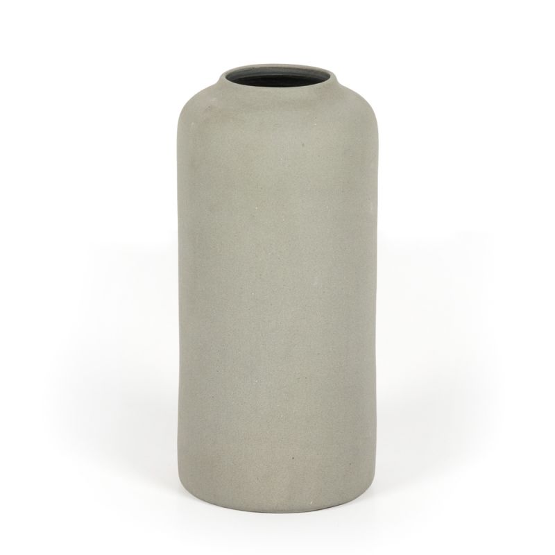 Four Hands - Evalia Tall Vase - Light Grey Matte Ceramc - 231137-002