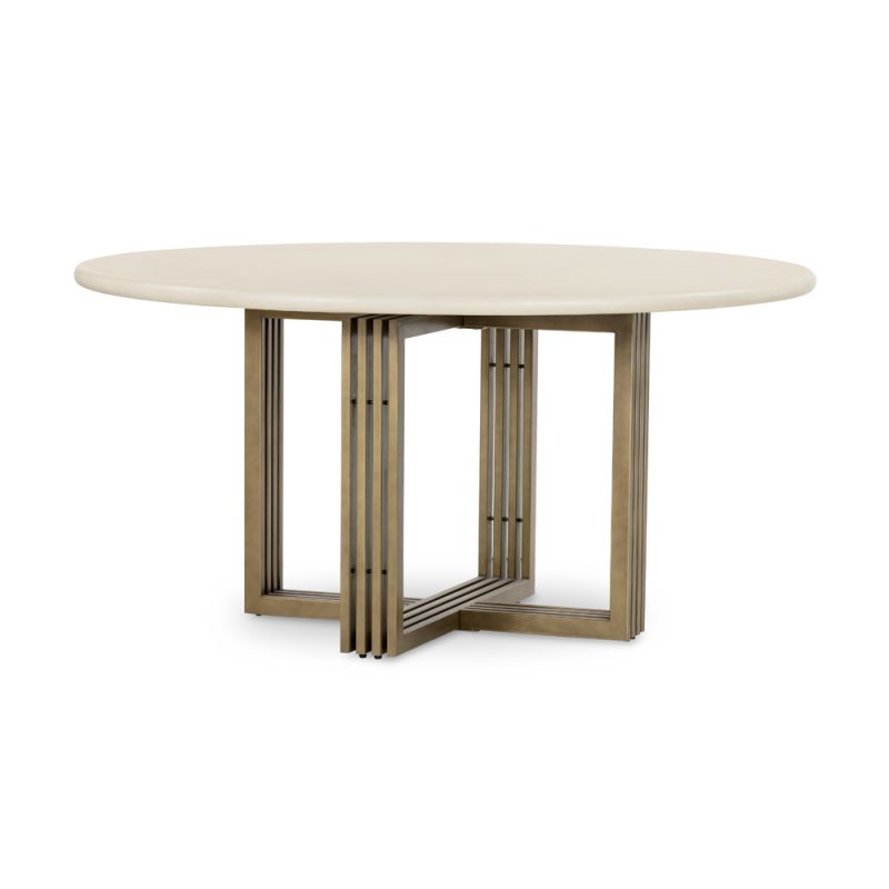 Four Hands - Everett - Mia Round Dining Table-Parchment White - VEVR-047