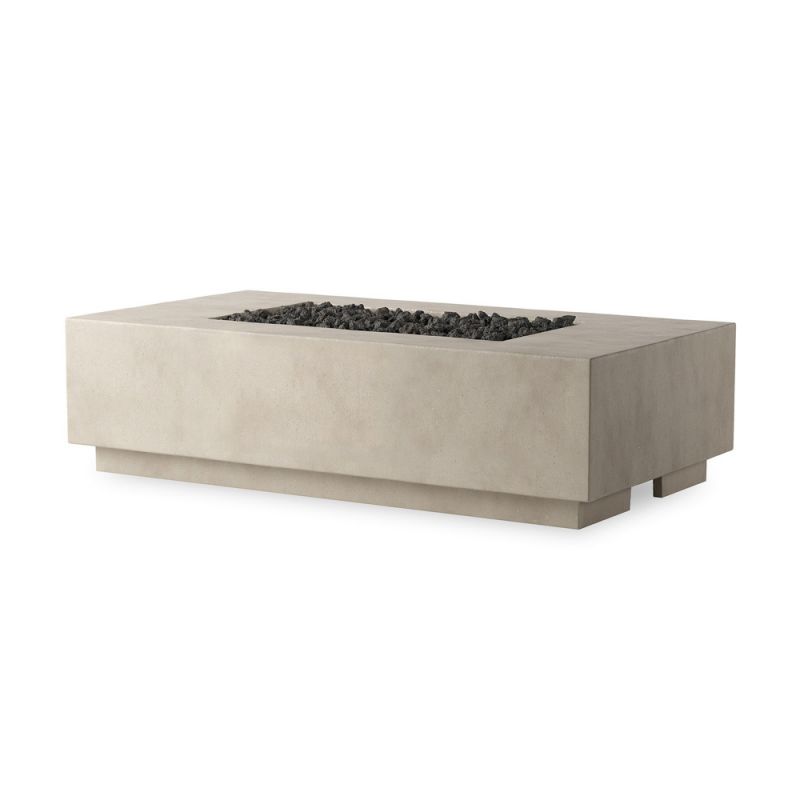 Four Hands - Falco - Kenton Outdoor Fire Table - Natural Concrete -Propane - 243852-001