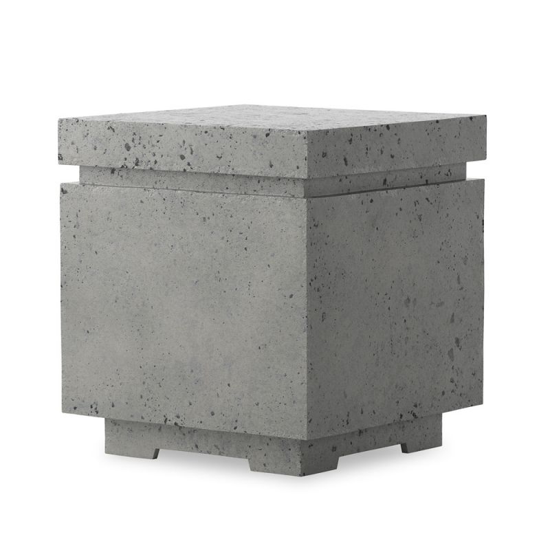 Four Hands - Falco - Posen Outdoor Square Propane Enclosure Table - Pewter Concrete - 243844-002
