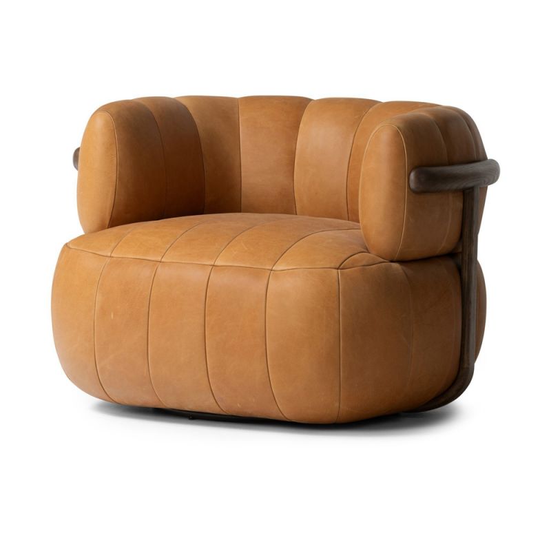 Four Hands - Farrow - Doss Swivel Chair - Palermo Cognac - 240673-002