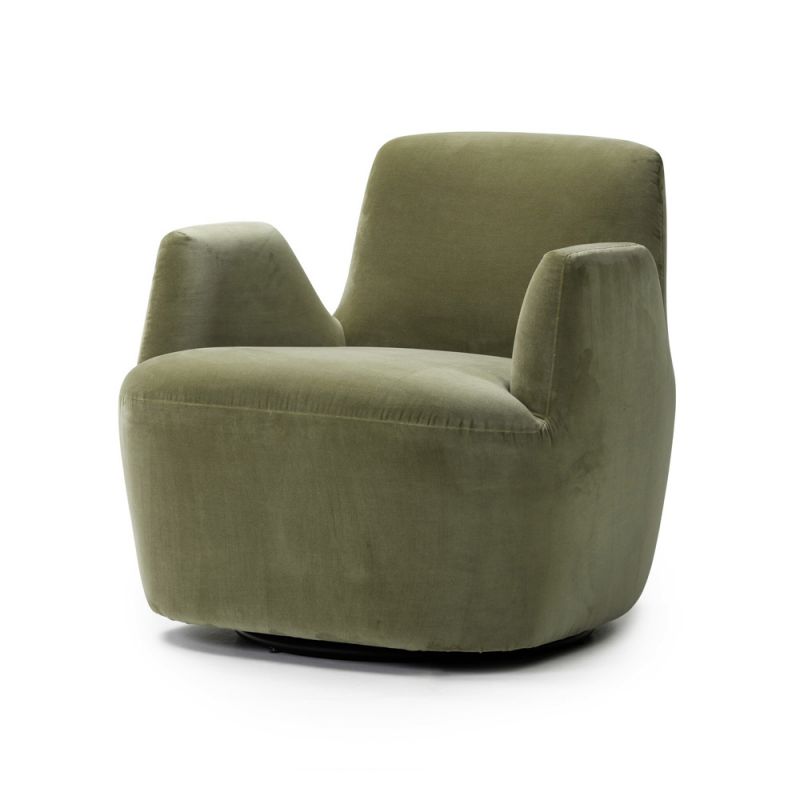 Four Hands - Farrow - Reed Swivel Chair - Sapphire Sage - 240664-002