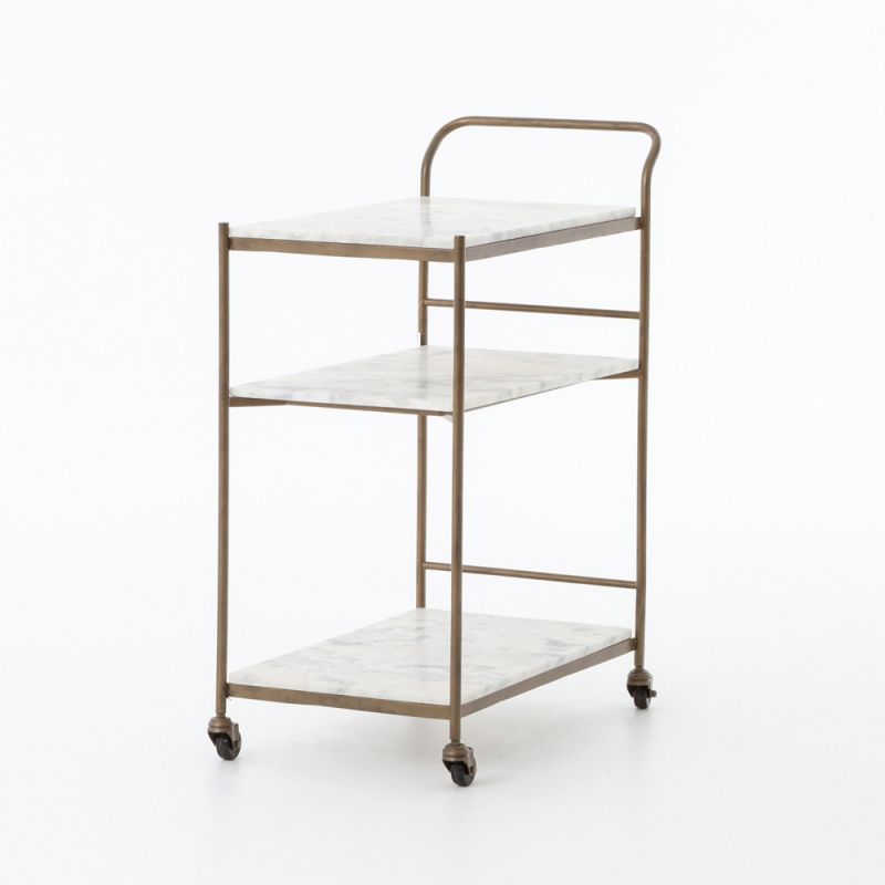 Four Hands - Felix Rectangular Bar Cart - Antique Brass - 101818-004