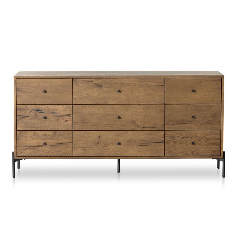 Four Hands - Haiden - Eaton 9 Drawer Dresser - Amber Oak Resin - 109283-002