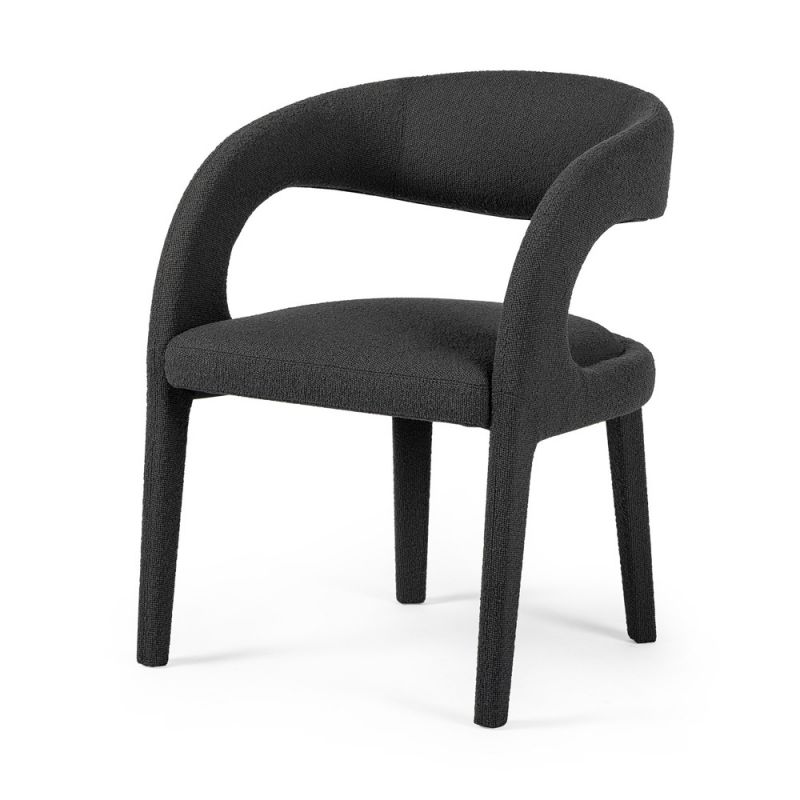 Four Hands - Hawkins Dining Chair - FIQA Boucle Charcoal - 223320-025