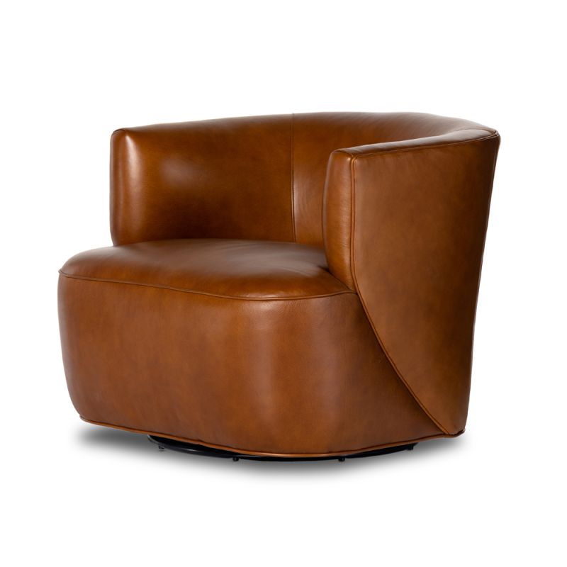 Four Hands - Highland - Mila Swivel Chair-Riviera Cognac - 107195-018