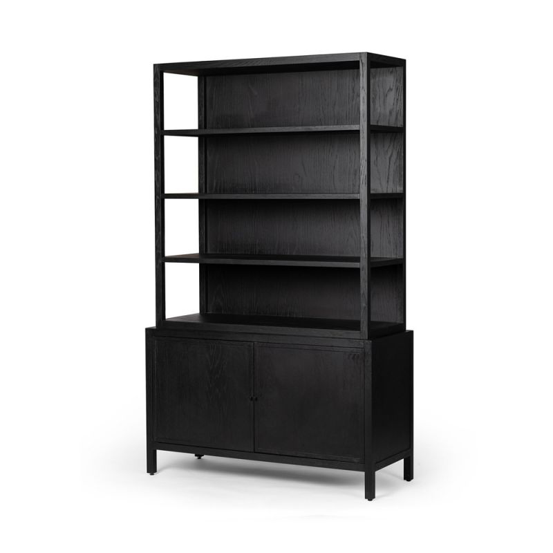 Four Hands - Hopkins Bookcase - Brushed Ebony Oak - 235271-001