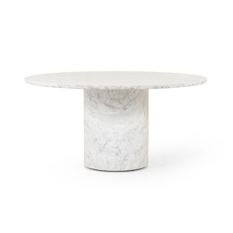 Four Hands - Hughes - Diya Dining Table-White Carrera Marble - 240288-001