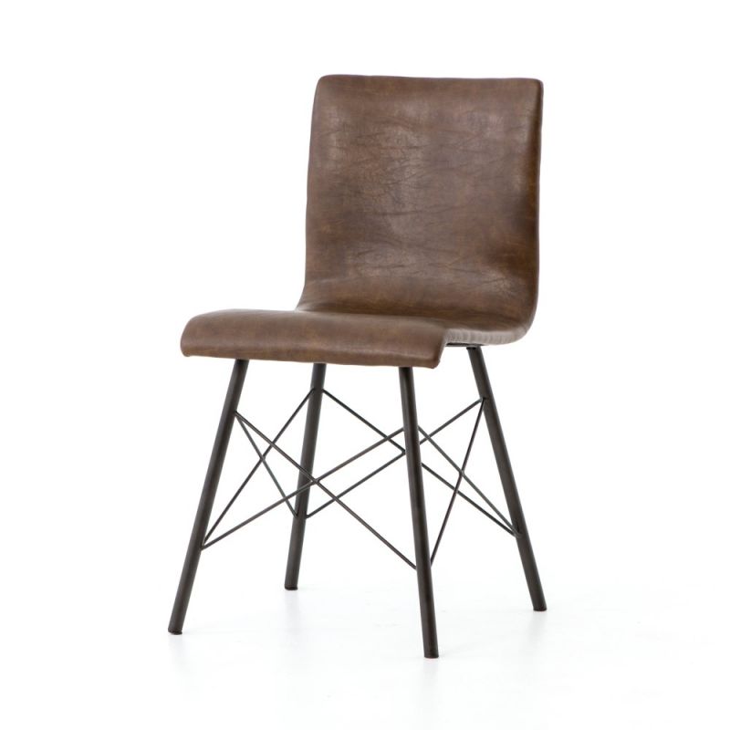 Four Hands - Diaw Dining Chair - Distressed Brown - CIRD-129A