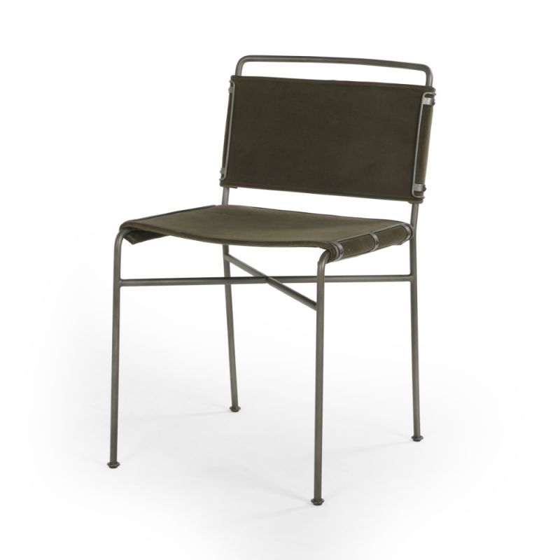 Four Hands - Wharton Dining Chair - Modern Velvet Loden - CIRD-20103-248