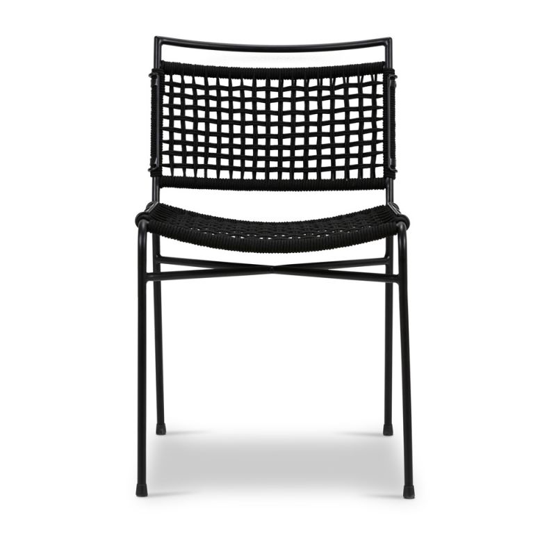 Four Hands - Irondale - Wharton Outdoor Dining Chair - Black Rope - 235607-002