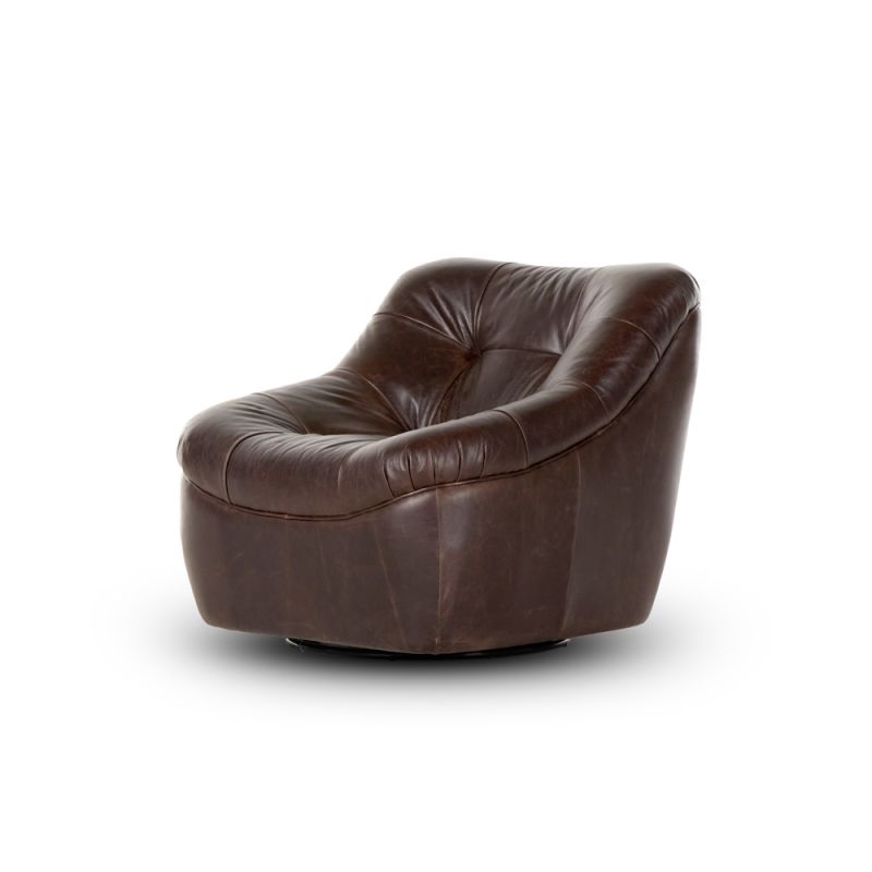 Four Hands - Kensington - Farley Swivel Chair-Conroe Cigar - 238403-001