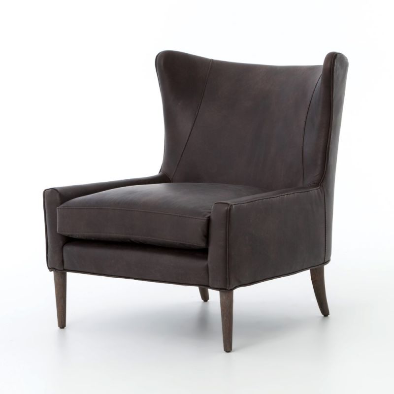 Four Hands - Marlow Wing Chair - Vintage Black - CKEN-B7A2-385
