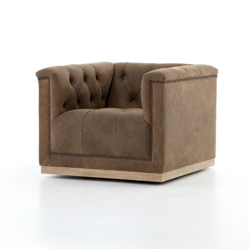 Four Hands - Maxx Swivel Chair - Umber Grey - CKEN-F4Z-061