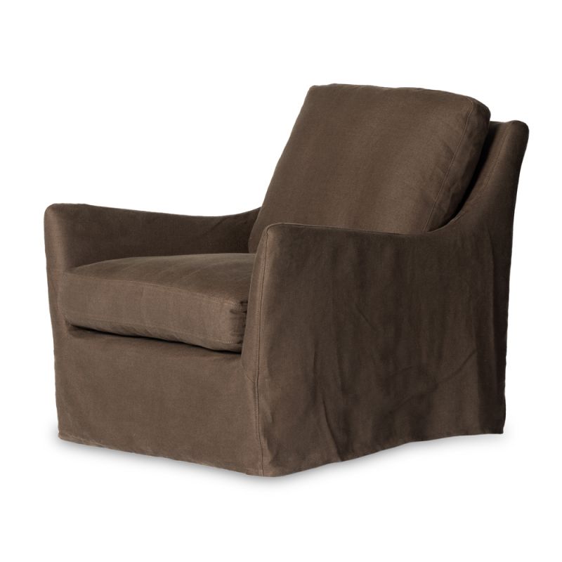 Four Hands - Kensington - Monette Slipcover Swivel Chair-Coffee - 238679-001