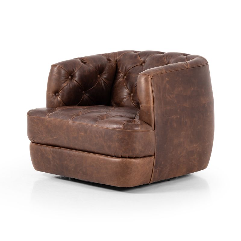 Four Hands - Kensington - Paul Swivel Chair-Raleigh Cigar - 236761-002