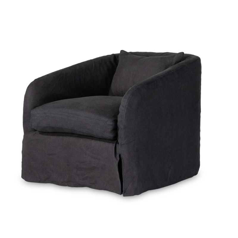 Four Hands - Kensington - Topanga Slipcover Swivel Chair-Navy - 238314-002