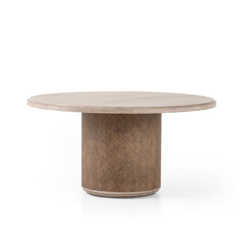 Four Hands - Kiara Round Dining Table - Weathered Blonde Oak Veneer - 228001-003