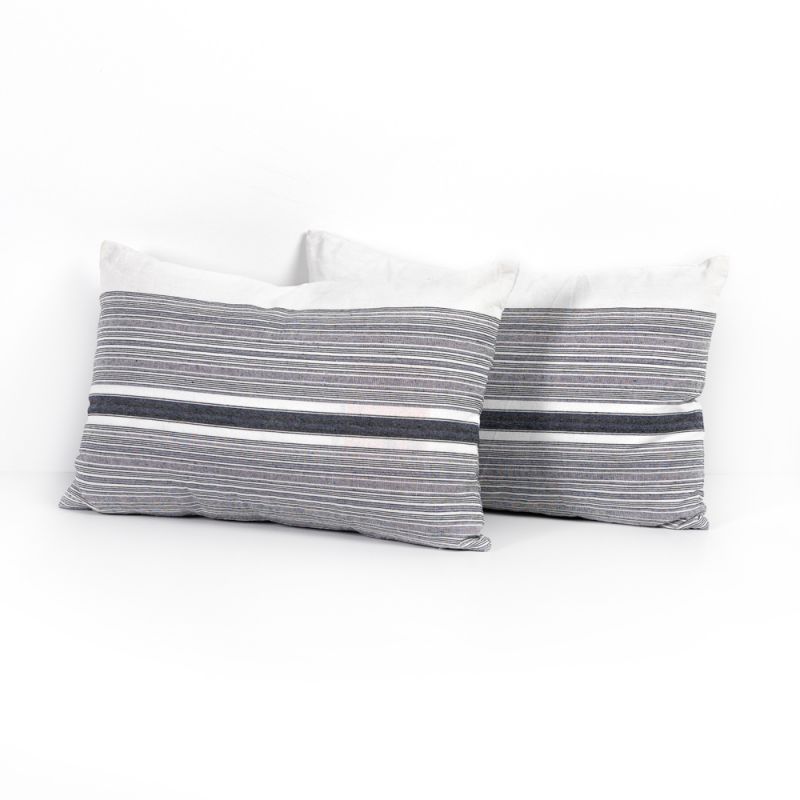 Four Hands - Laos Navy Stripe Pillow Set - Navy Hmong Stripe (Set of 2) - 16