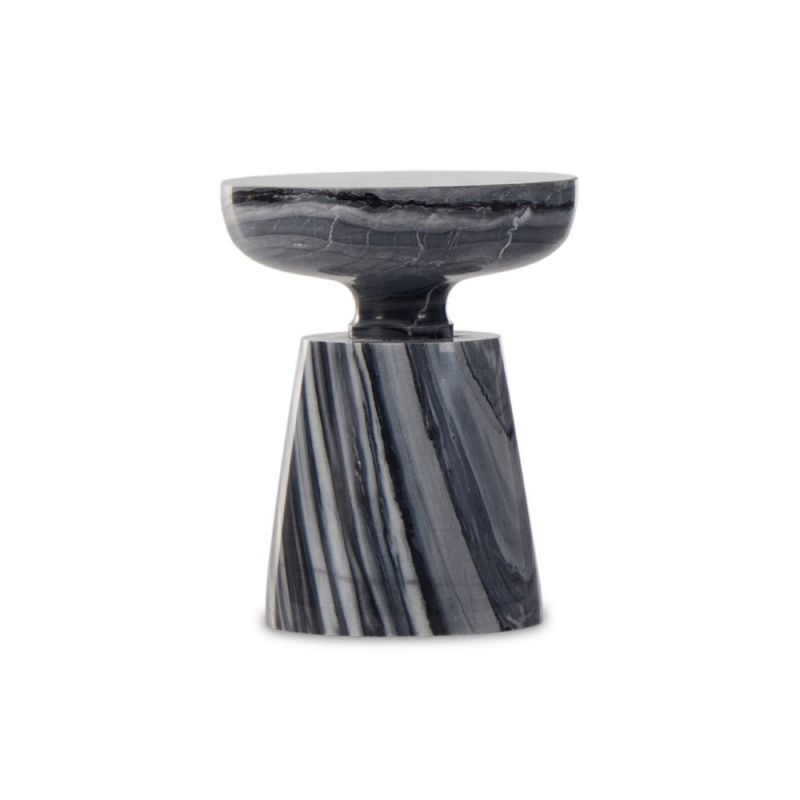 Four Hands - Marlow - Rowe End Table-Ebony Marble - 237794-001