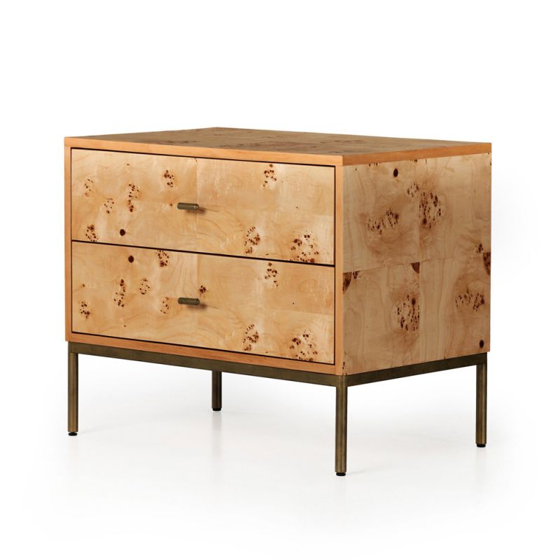 Four Hands - Mitzie Nightstand - Amber Mappa Burl - 230387-003