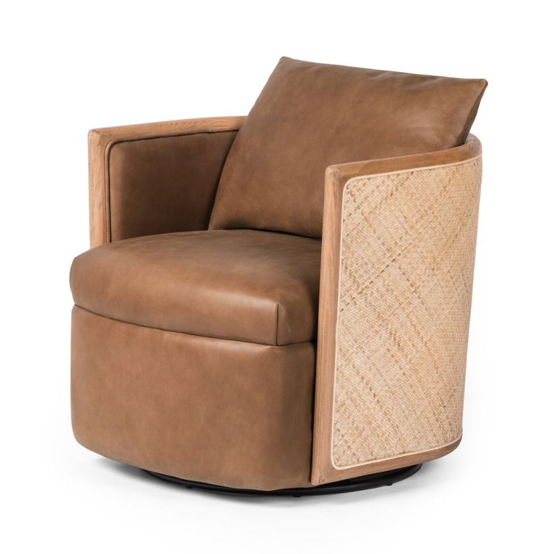 Four Hands - Newbury Swivel Chair - Palermo Cognac - 229382-002