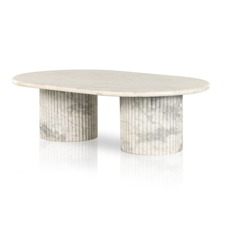 Four Hands - Oranda Coffee Table - Polished White Marble w/ Sealant - 233876-001