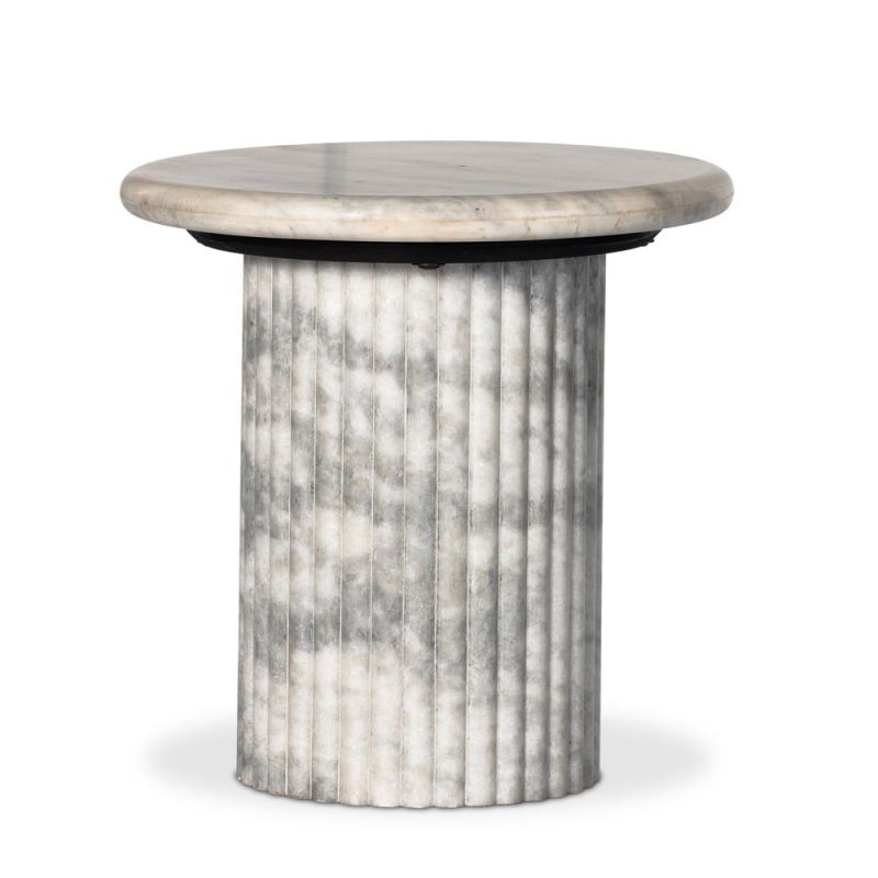 Four Hands - Oranda End Table - Polished White Marble w/ Sealant - 233874-001