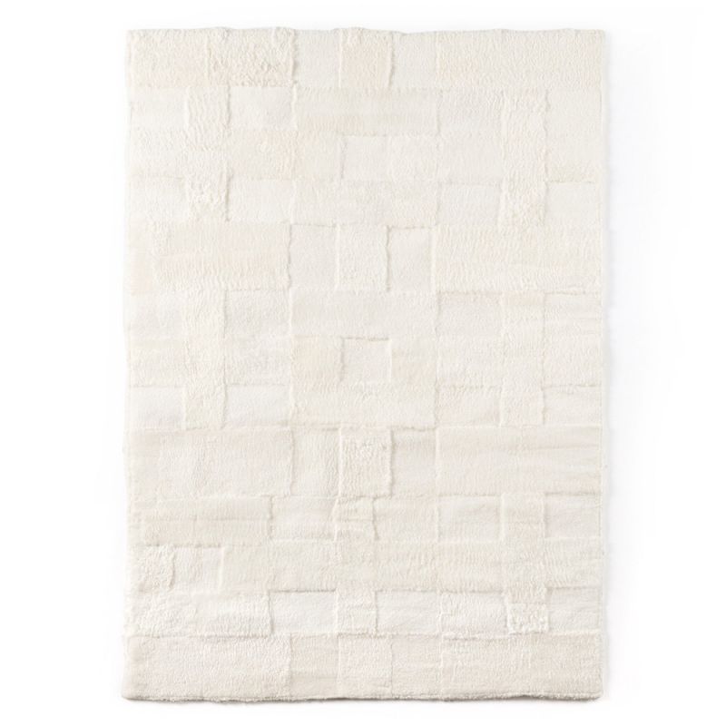 Four Hands - Patchwork Shearling Rug - Cream Shorn Sheepskin - 232263-005