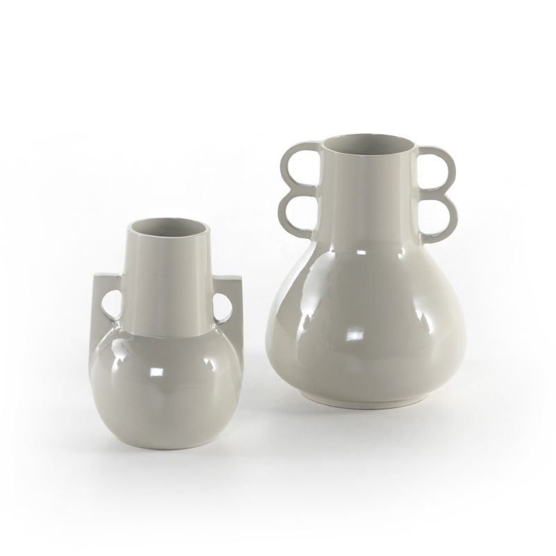 Four Hands - Primerose Vases (Set of 2) - Light Grey - 225022-001