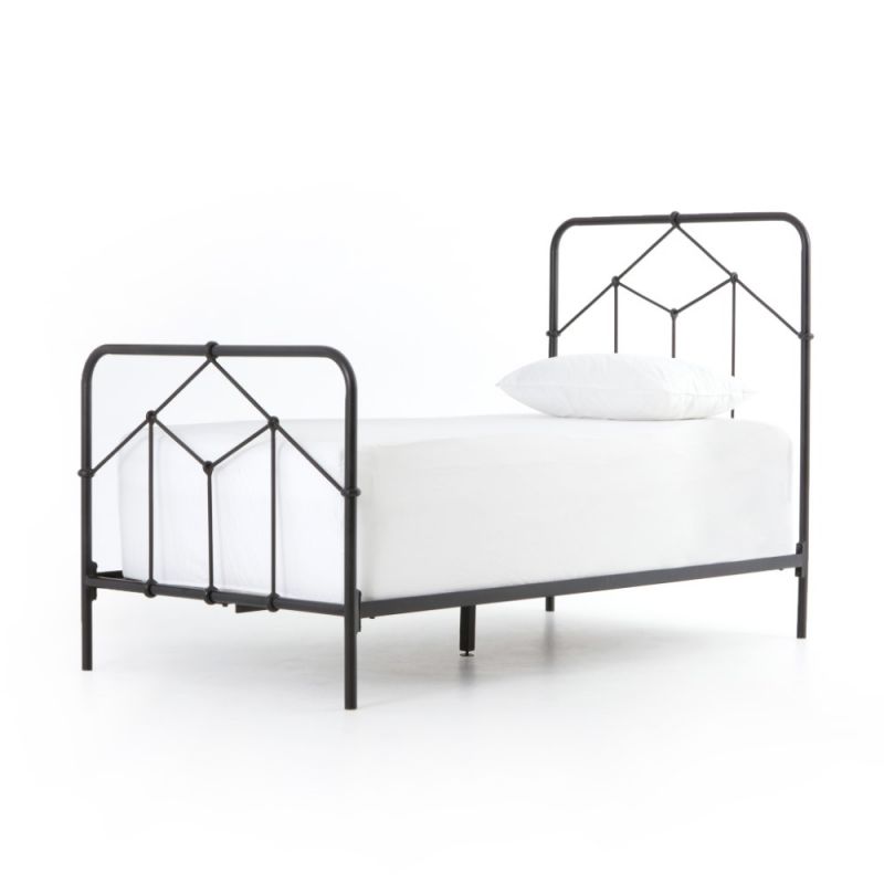 Four Hands - Casey Iron Twin Bed - Black - ICAP-T7
