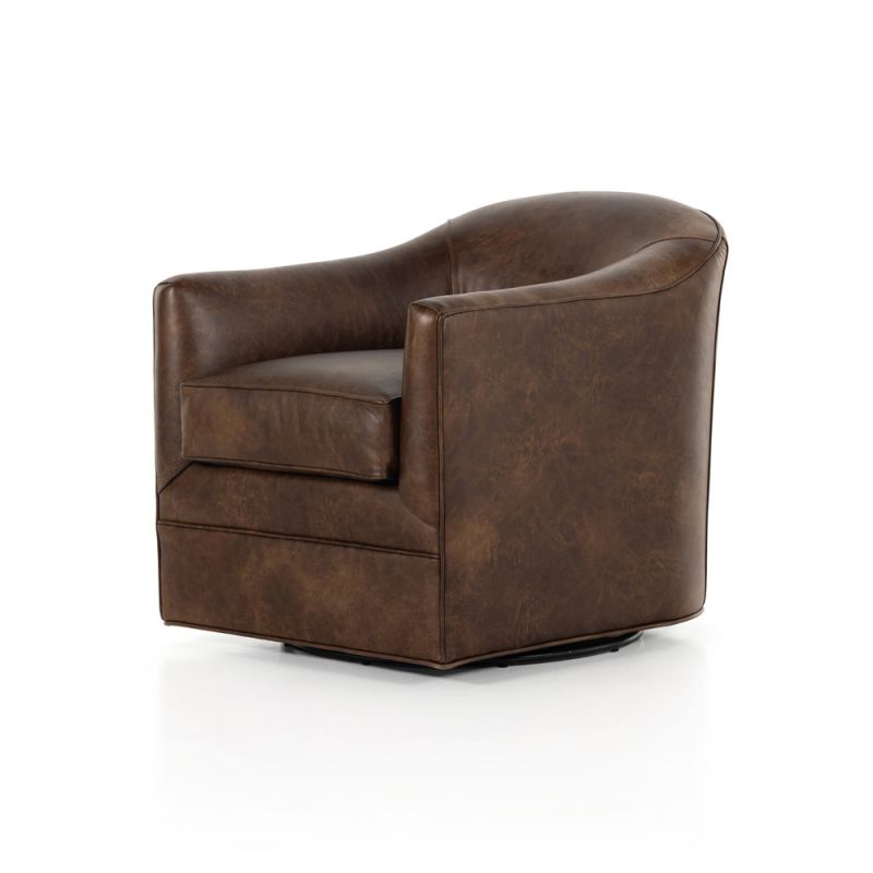 Four Hands - Quinton Swivel Chair - Arvada Cigar - 234930-004