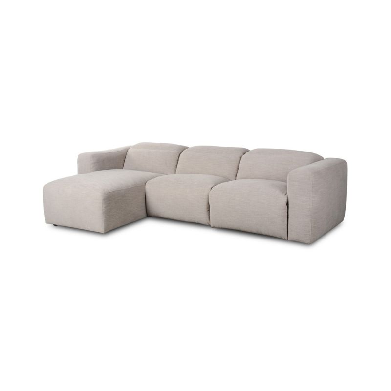 Four Hands - Radley Power Recliner 3-Piece Sectional W/ Left Chaise - Laken Stone - 238963-003