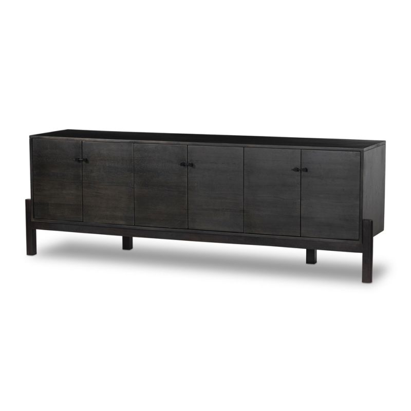 Four Hands - Reza Media Console - Worn Black Parawood - 108962-003