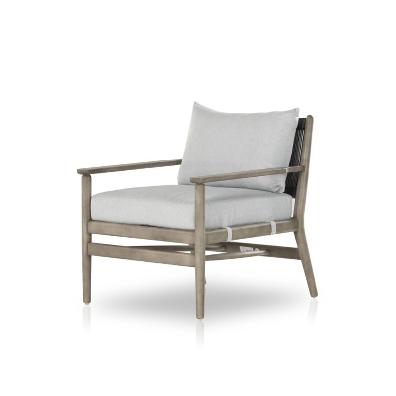 Four Hands - Rosen Outdoor Chair - Grey Eucalyptus - Astor Grey - Slate Grey Rope - 227338-002