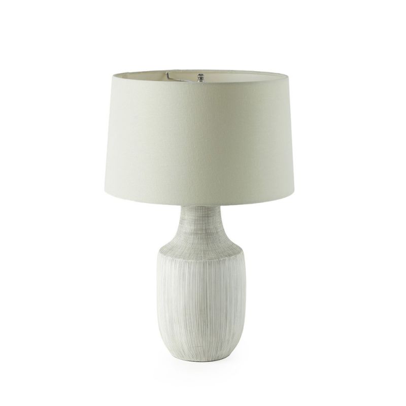 Four Hands - Ryker - Ombak Table Lamp - Black & White Grid Ceramic - 229308-001