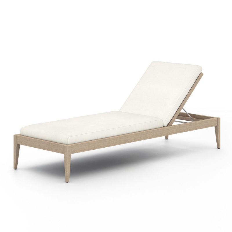 Four Hands - Sherwood Outdoor Chaise, Washed Brown - Venao Ivory - 226912-014