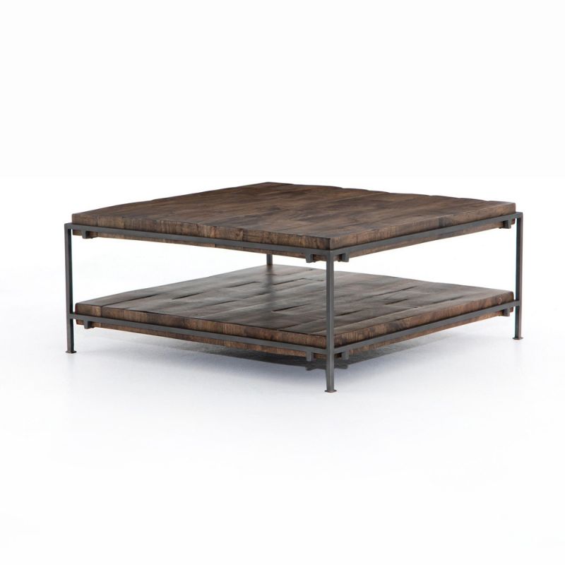 Four Hands - Simien Square Coffee Table - Weathered Hickory - IHRM-201