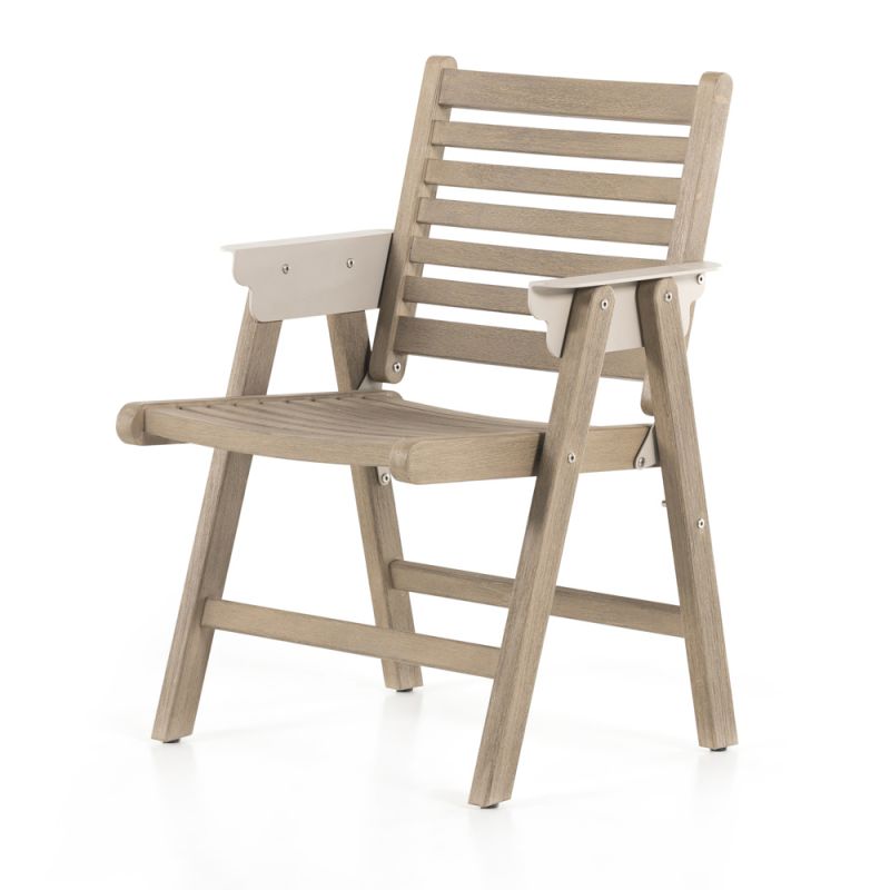 Four Hands - Solano - Pelter Outdoor Dining Chair-Washed Brown - 229218-001