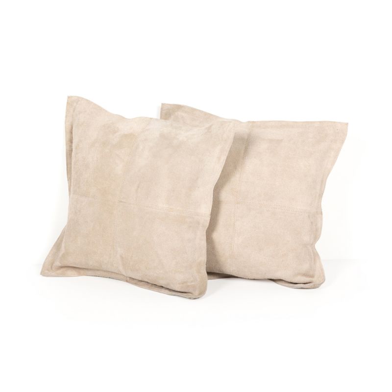 Four Hands - Sterre Pillow - Beige Suede (Set of 2) - 20
