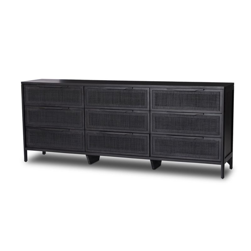 Four Hands - Sydney 9 Drawer Dresser - Black Cane - 238478-008