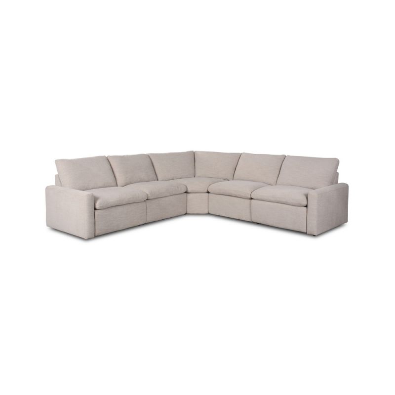 Four Hands - Tillery L-Shaped Power Recliner 5-Piece Sectional - Laken Stone - 238976-003