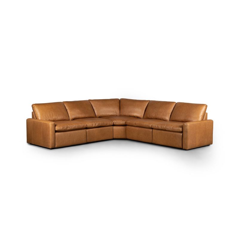 Four Hands - Tillery L-Shaped Power Recliner 5-Piece Sectional - Sonoma Butterscotch - 238976-001