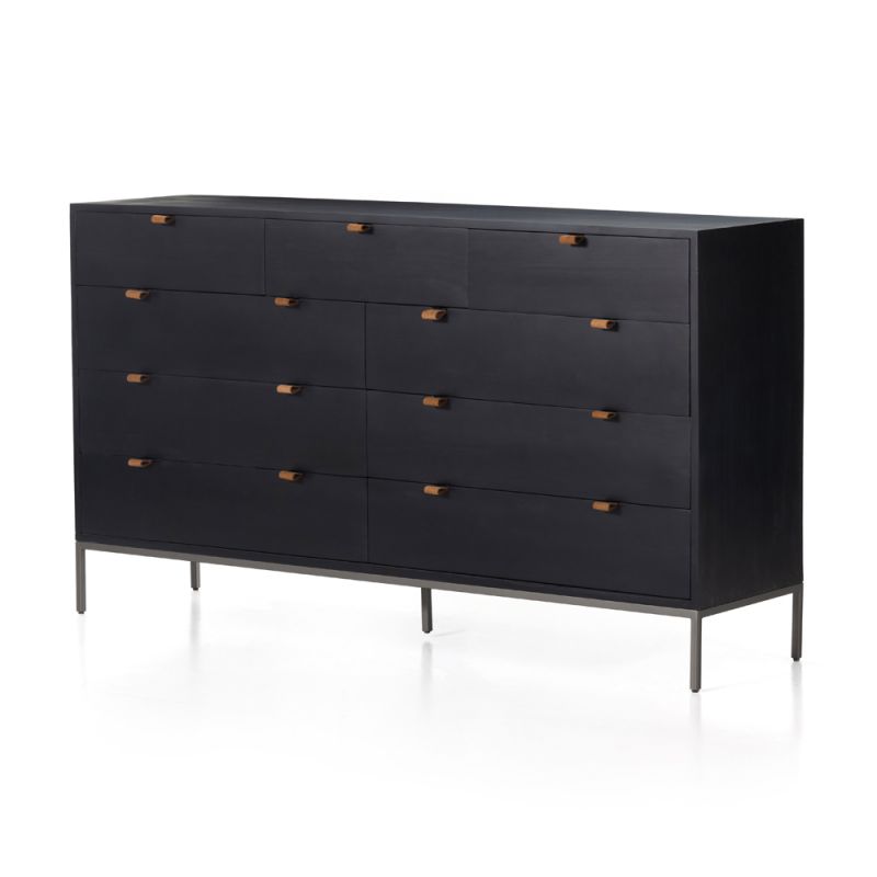 Four Hands - Trey 9 Drawer Dresser - Black Wash Poplar - 230300-002