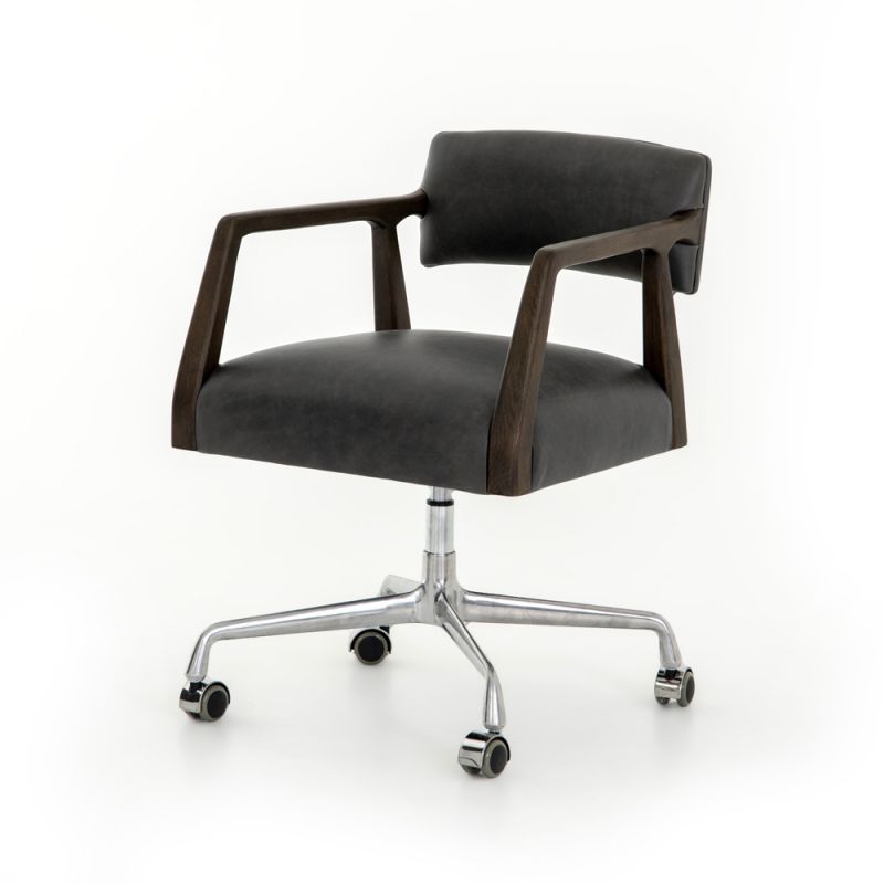 Four Hands - Tyler Desk Chair - Chaps Ebony - 105588-009