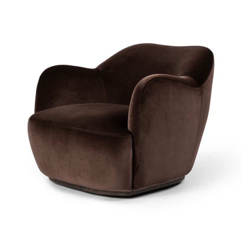 Four Hands - Westgate - Julius Swivel Chair-Surrey Cocoa - 239124-002