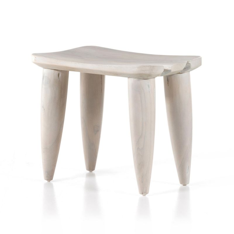 Four Hands - Zuri Outdoor Stool - Ivory Teak - 102424-003