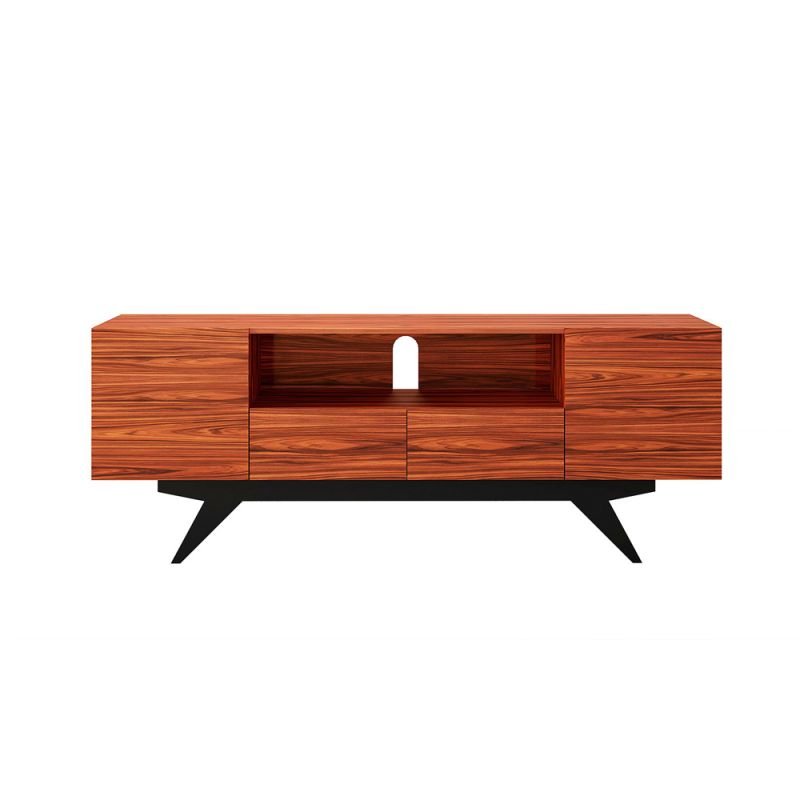 Furnitech - Signature Home - Mid-Century Modern TV Console in Iron Wood - FT78PF